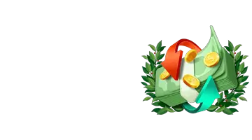 Кэшбэк предложение от Веб-казино Pinco, представлено в виде денег с зелёными стрелками.